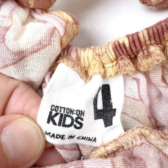 Cotton On Retro Floral Neutral Double Gauze Dress - Picture 4 of 7